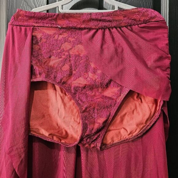 Weissman NWOT adult XL extra large dance skirt mesh maroon lyrical tap contempor - Picture 2 of 6